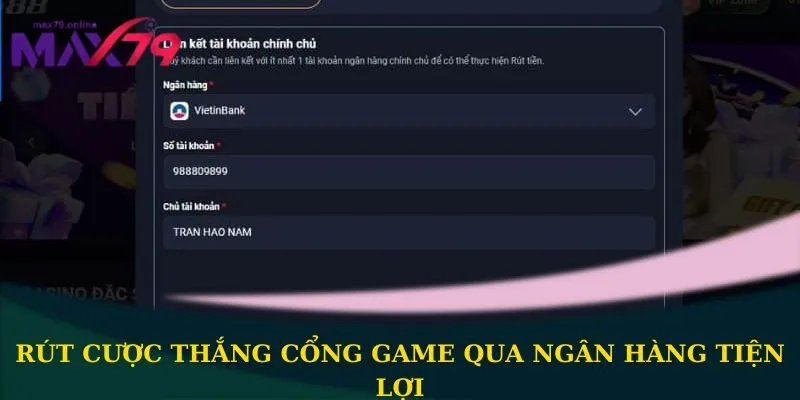 Rút cược thắng cổng game qua ngân hàng